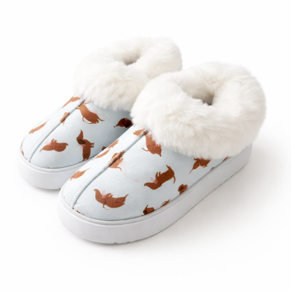 K&Co. Petal Series Ankle Slipper Boots - HAPPY PUPS BLUE