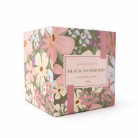 K&Co. Primrose Collection Glass Prism Candle - BLACK RASPBERRY
