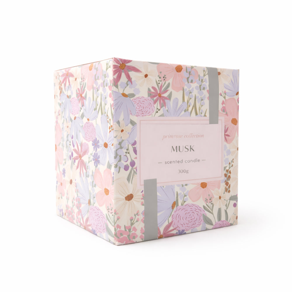 K&Co. Primrose Collection Glass Prism Candle - MUSK