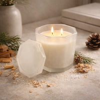 K&Co. Primrose Collection Glass Prism Candle - SWEET CEDAR