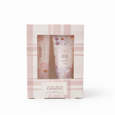 K&Co. Primrose Collection Hand Cream & Lip Balm Set Mini - PINK