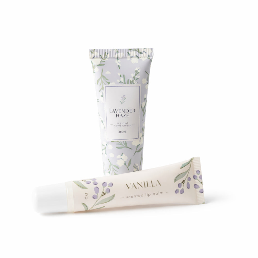 K&Co. Primrose Collection Hand Cream & Lip Balm Set Mini - PURPLE