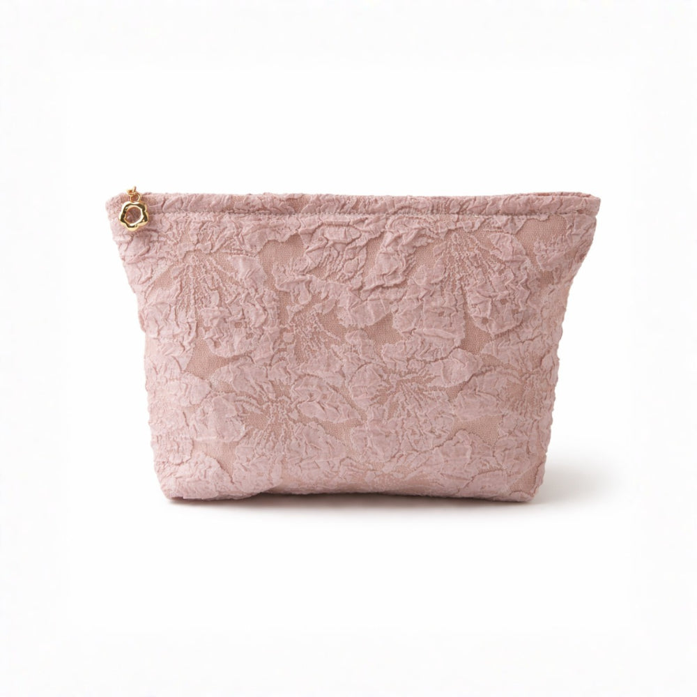 K&Co. Primrose Collection Jacquard Make Up Bag Large - PINK