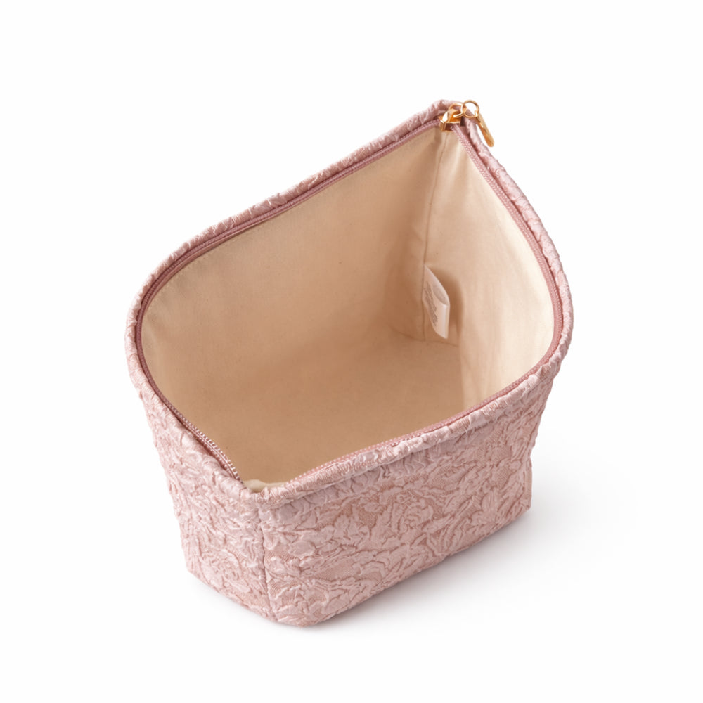 K&Co. Primrose Collection Jacquard Make Up Bag Large - PINK