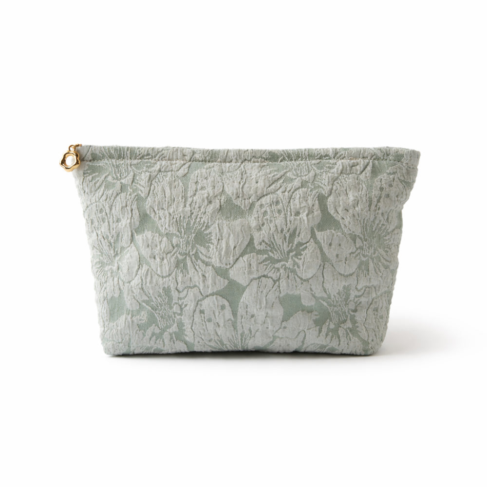 K&Co. Primrose Collection Jacquard Make Up Bag Large - SAGE