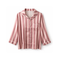 K&Co. Primrose Collection Long Satin Pyjama Set - BERRY STRIPE