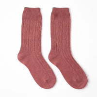 K&Co. Primrose Collection Cable Knit Socks - DUSTY ROSE