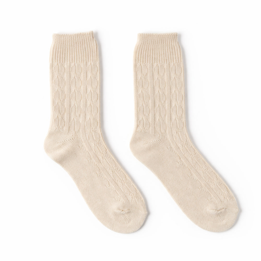 K&Co. Primrose Collection Cable Knit Socks - OATMEAL