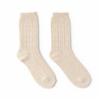 K&Co. Primrose Collection Cable Knit Socks - OATMEAL