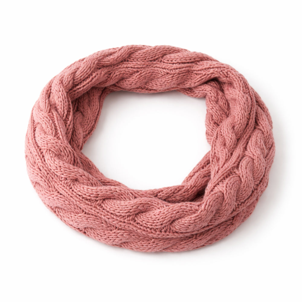 K&Co. Primrose Collection Cable Knit Snood - DUSTY ROSE