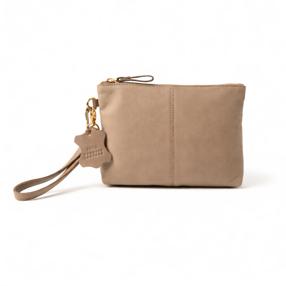 K&Co. Primrose Collection Leather Clutch - BROWN