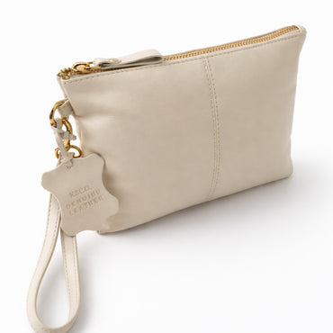 K&Co. Primrose Collection Leather Clutch - BEIGE