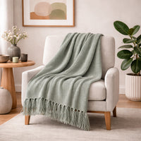 K&Co. Home Series Woven Throw Blanket - SEAFOAM