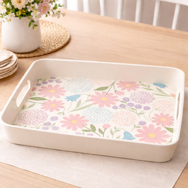 In Bloom Easter Bamboo Serving Tray 13in - PASTEL POSY