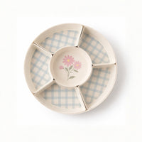 In Bloom Easter Bamboo Compartment Platter - PASTEL BOUQUET