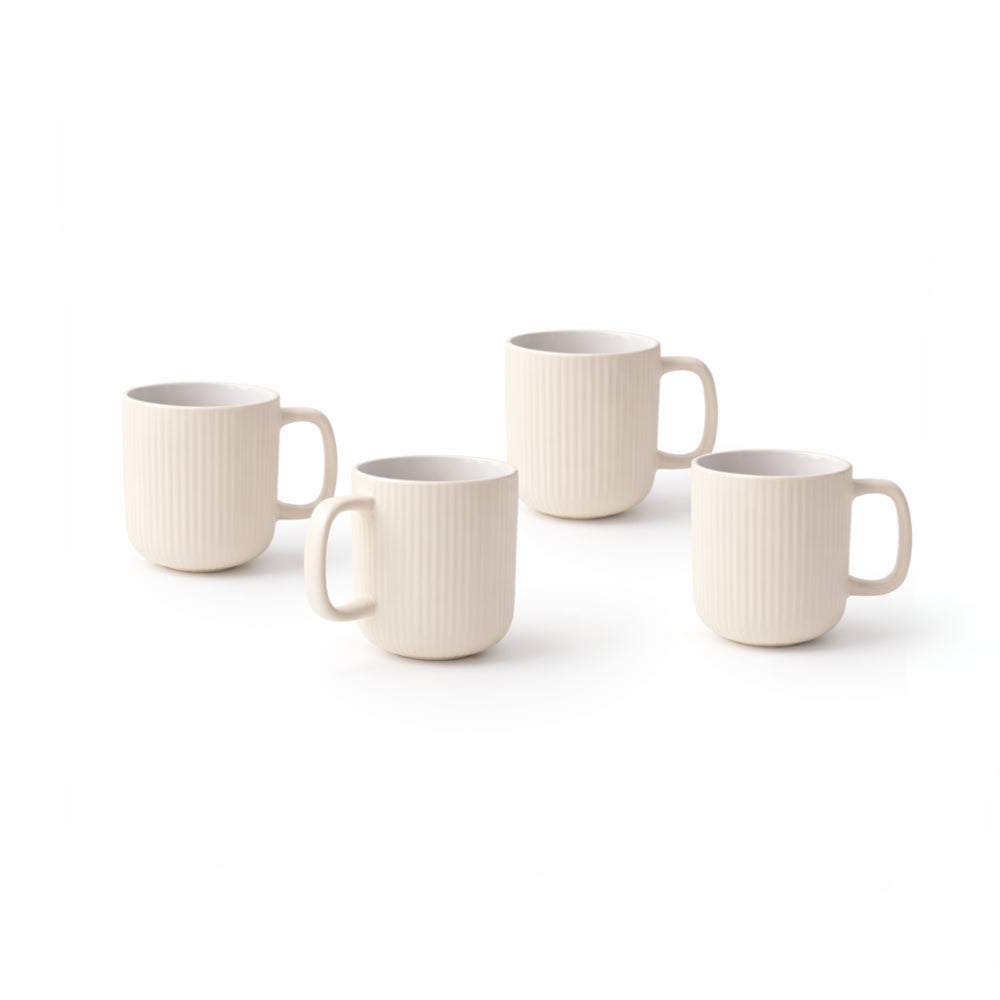 K&Co. Rhubarb 4pk Coffee Cup - CREAM