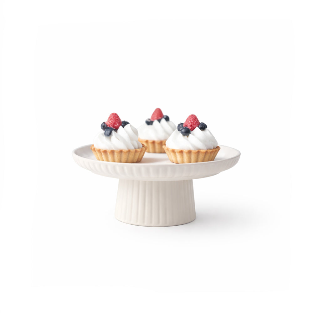 K&Co. Rhubarb Cake Stand Small  - CREAM