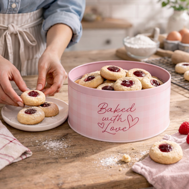 K&Co. Rhubarb Cookie Tin - BAKED WITH LOVE