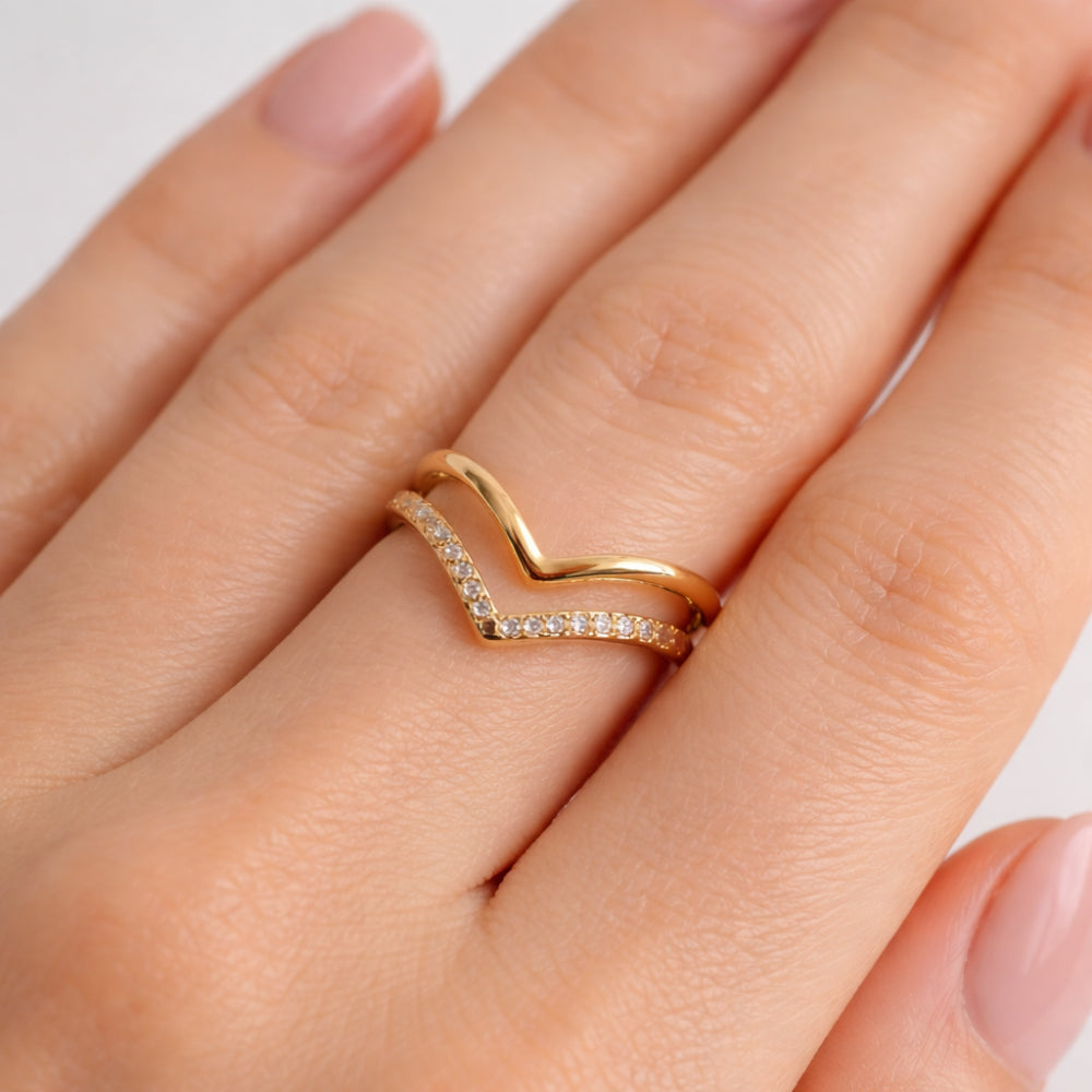 K&Co. Signature Jewellery Dia V Ring Set - GOLD