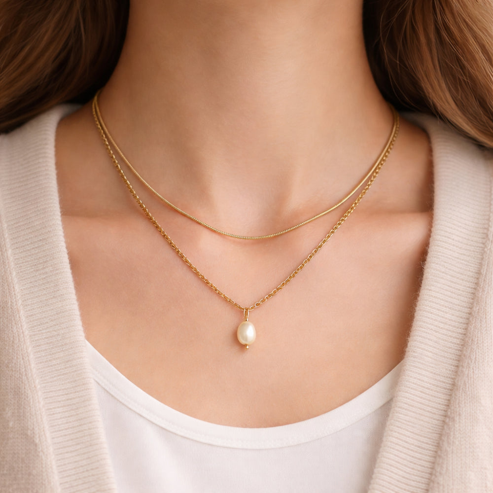 K&Co. Signature Jewellery Chloe Layered Pearl Necklace - GOLD