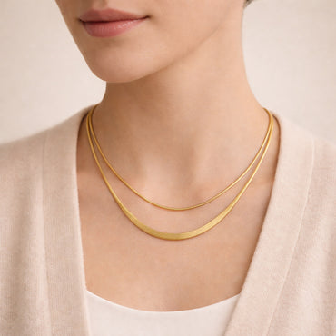 K&Co. Signature Jewellery Jada Layered Snake Chain Necklace - GOLD