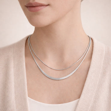 K&Co. Signature Jewellery Jada Layered Snake Chain Necklace - SILVER