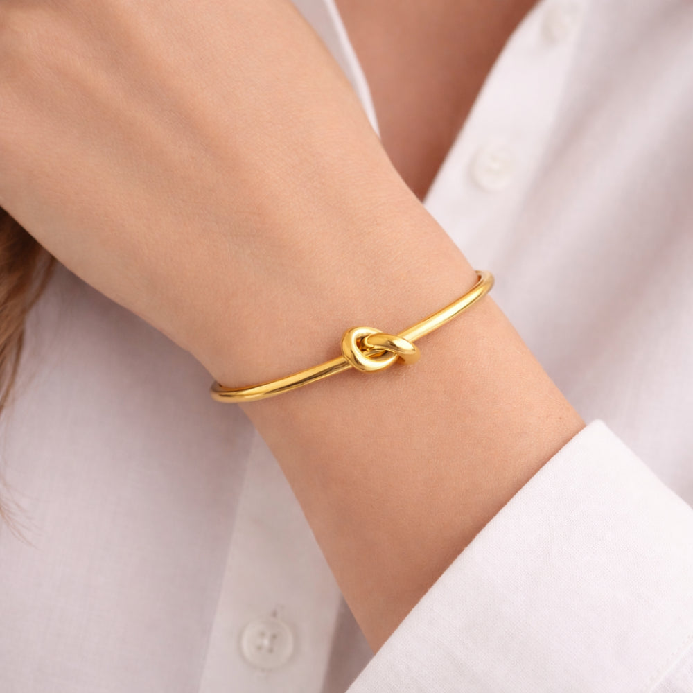 K&Co. Signature Jewellery Kiara Knot Bangle Bracelet - GOLD