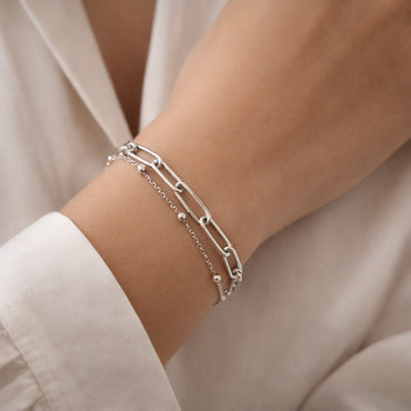 K&Co. Signature Jewellery Sienna Chain Layered Bracelet - SILVER