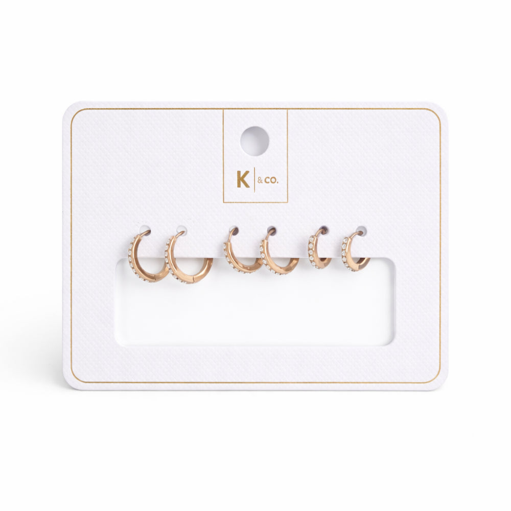 K&Co. Signature Jewellery Belle Earring Set - ROSE GOLD