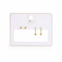 K&Co. Signature Jewellery Lia Heart Earring Set - GOLD