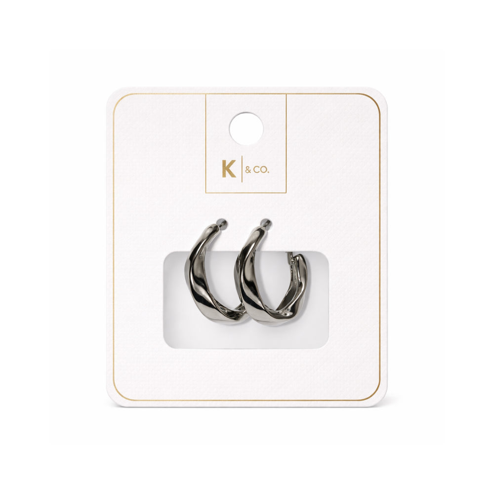 K&Co. Signature Jewellery Georgia Twist Earrings - SILVER