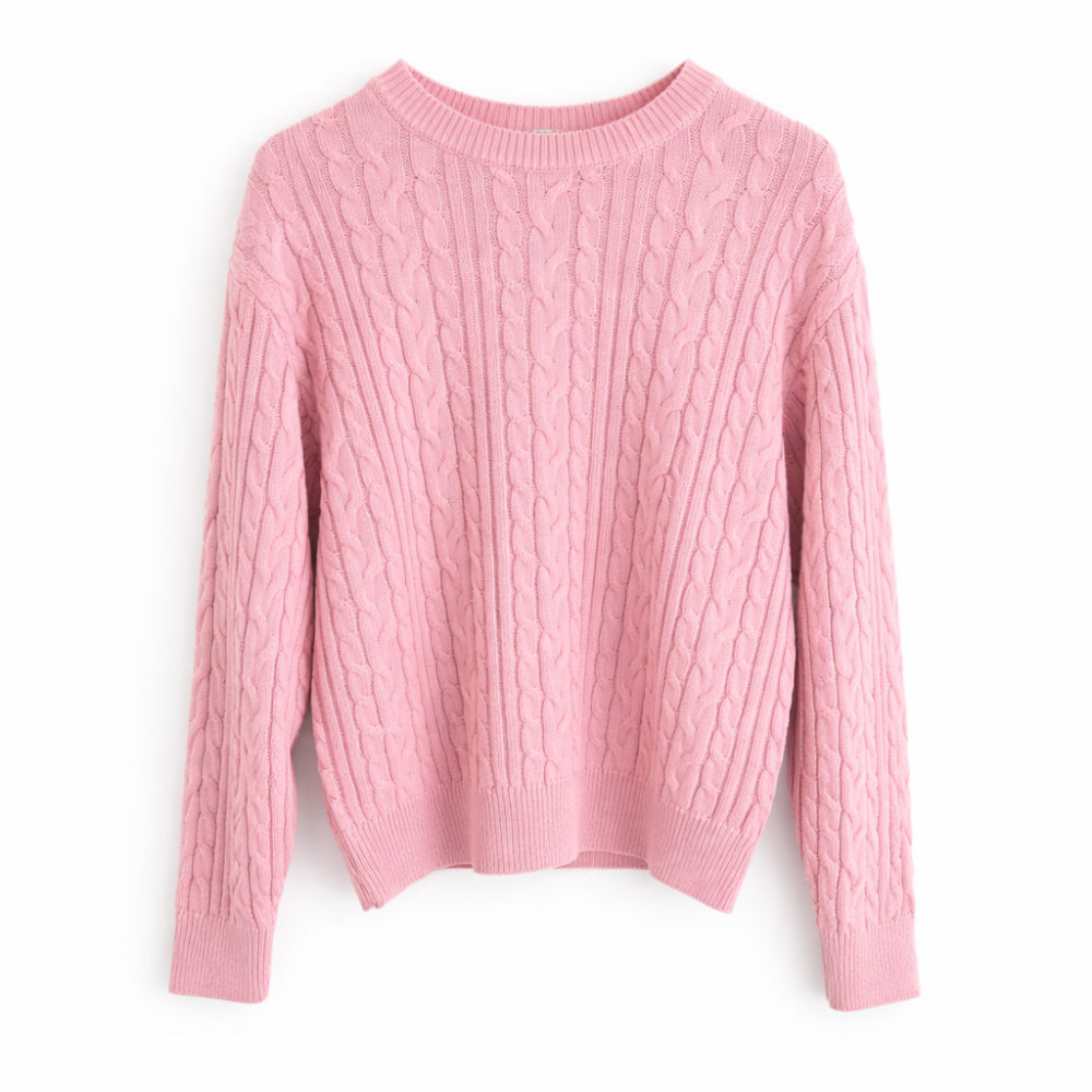 K&Co. Primrose Collection Cable Knit Sweater - DUSTY ROSE