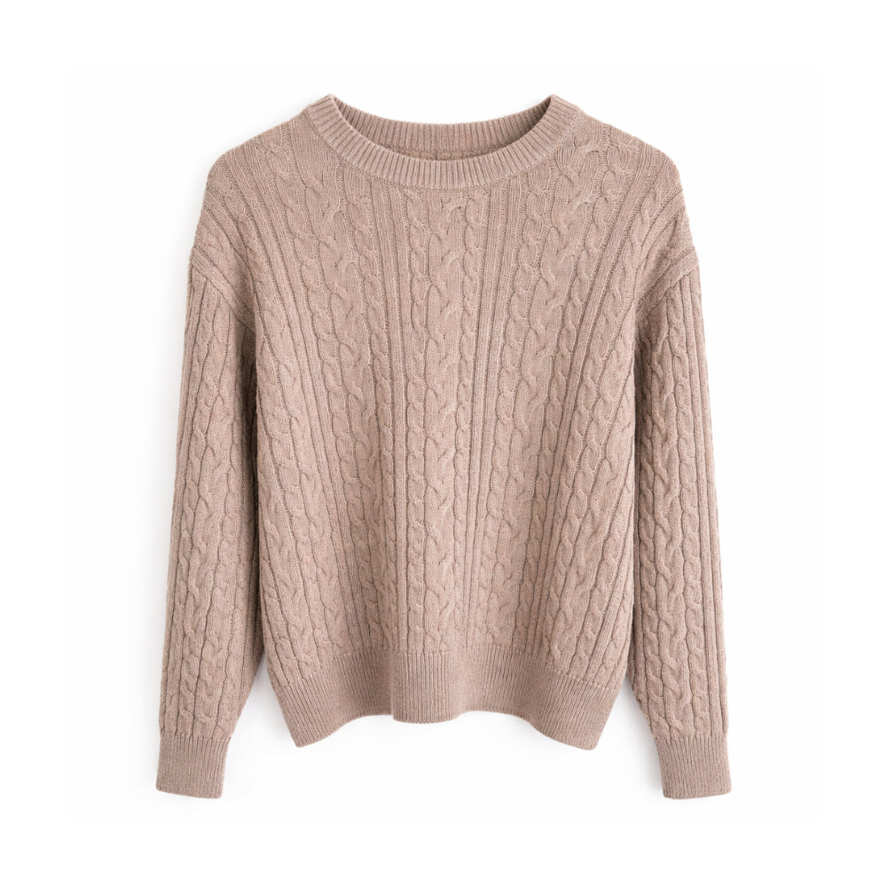 K&Co. Primrose Collection Cable Knit Sweater - BROWN