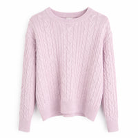 K&Co. Primrose Collection Cable Knit Sweater - PINK MERLE