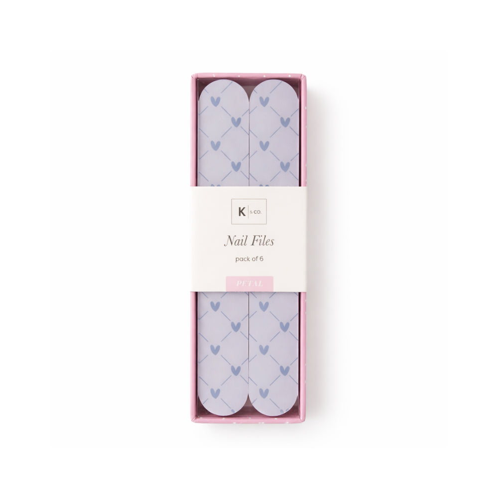 K&Co. Petal Series Printed Nail File 6pk - HEARTS