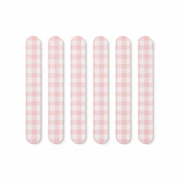 K&Co. Petal Series Printed Nail File 6pk - PINK GINGHAM