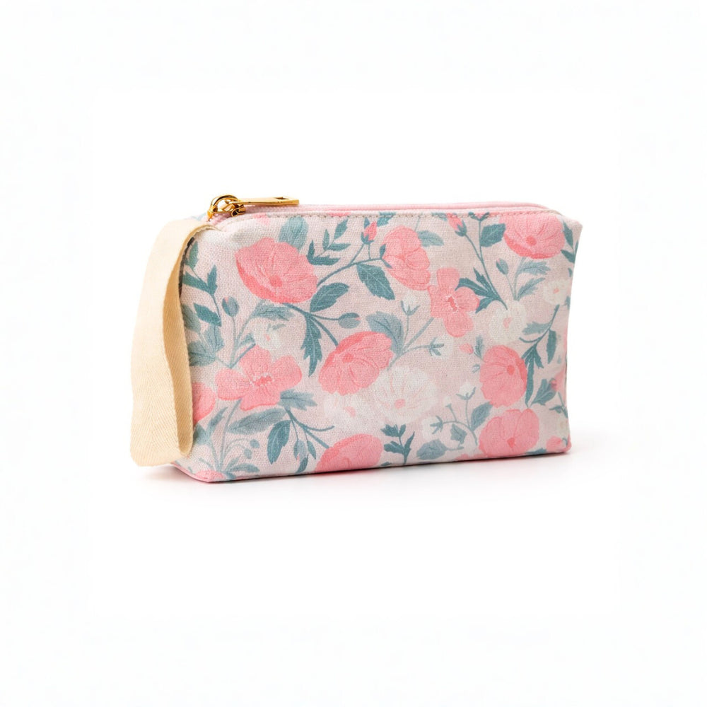 Petal Series Printed Makeup Bag Small - PETAL PINK