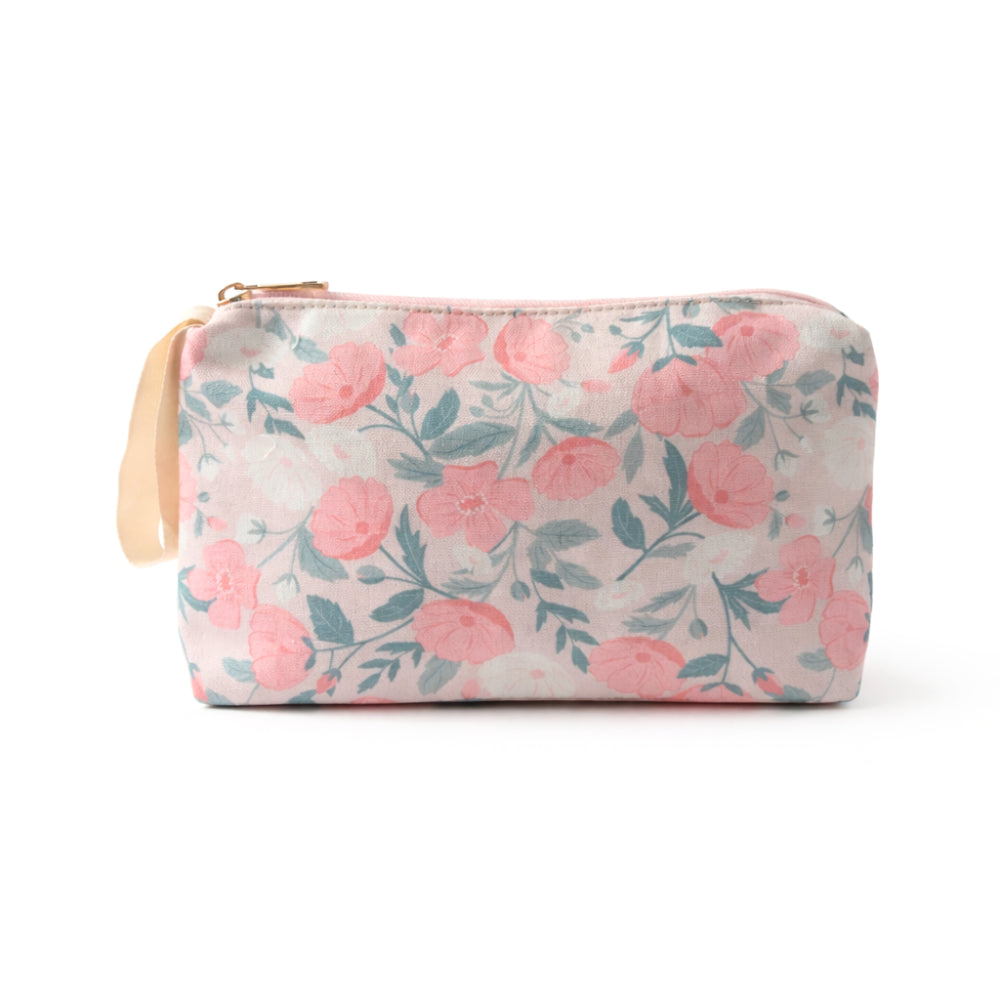 Petal Series Printed Makeup Bag Large -PETAL PINK