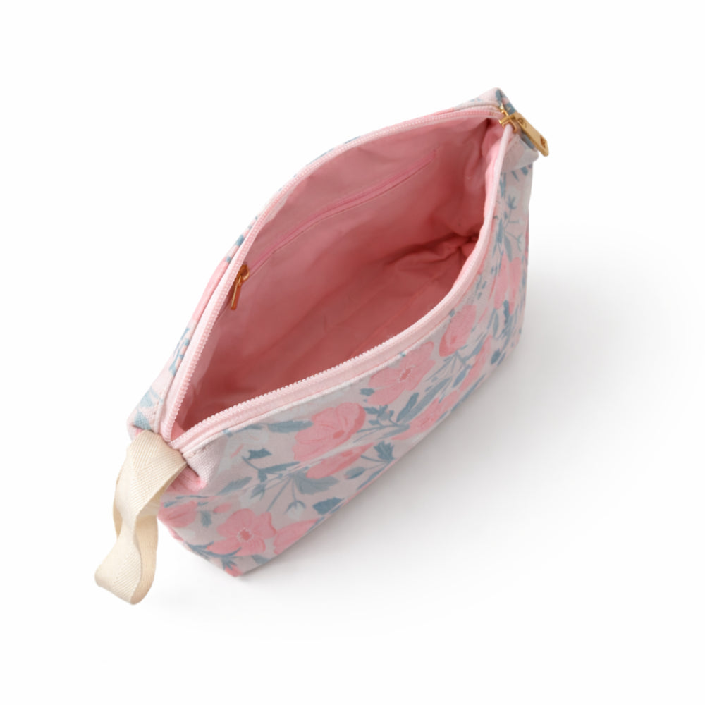 Petal Series Printed Makeup Bag Large -PETAL PINK