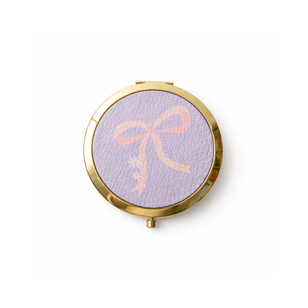 K&Co. Petal Series Pocket  Mirror - PINK BOW