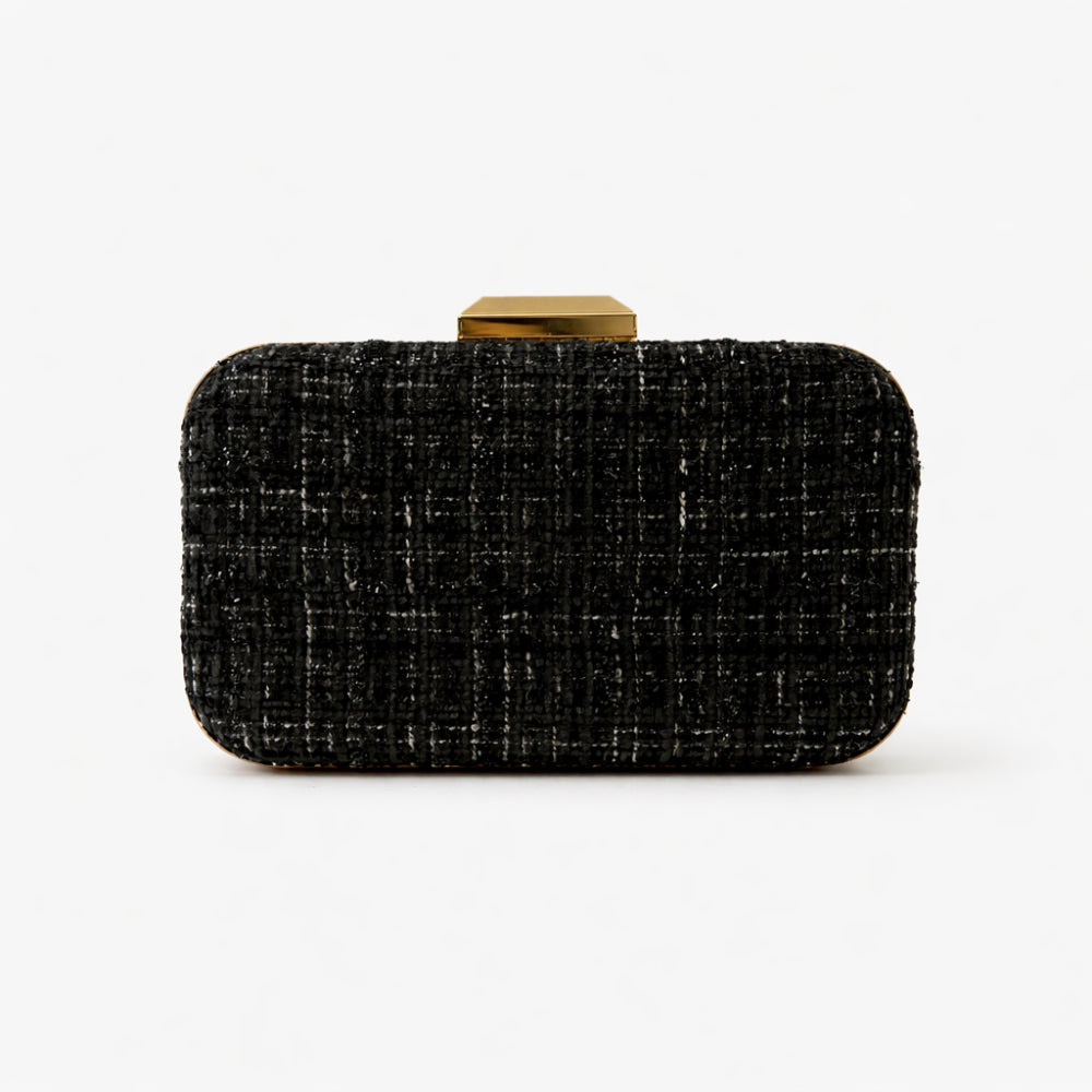 K&Co. Petal Series Boucle Clutch  - BLACK