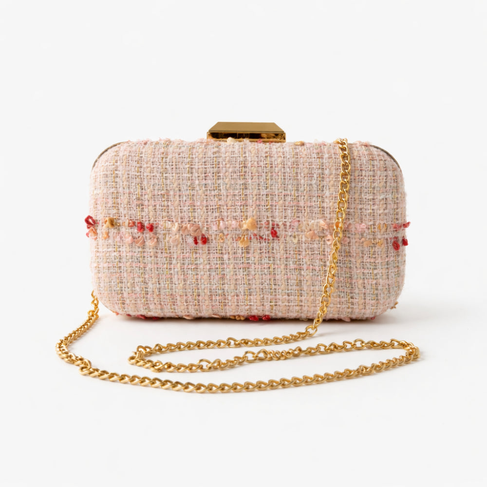 K&Co. Petal Series Boucle Clutch  - PINK