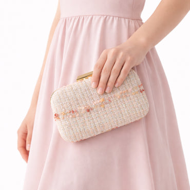 K&Co. Petal Series Boucle Clutch  - PINK