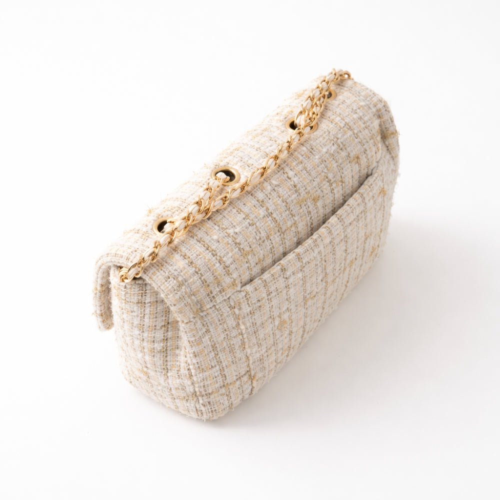 K&Co. Petal Series Boucle Flapover Side Bag  - BEIGE