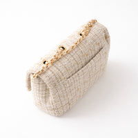 K&Co. Petal Series Boucle Flapover Side Bag  - BEIGE