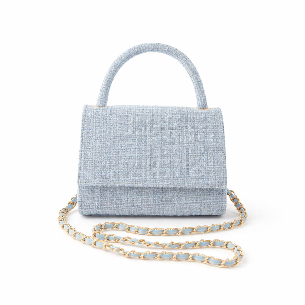 K&Co. Petal Series Boucle Top Handle Side Bag  - BLUE