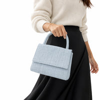 K&Co. Petal Series Boucle Top Handle Side Bag  - BLUE