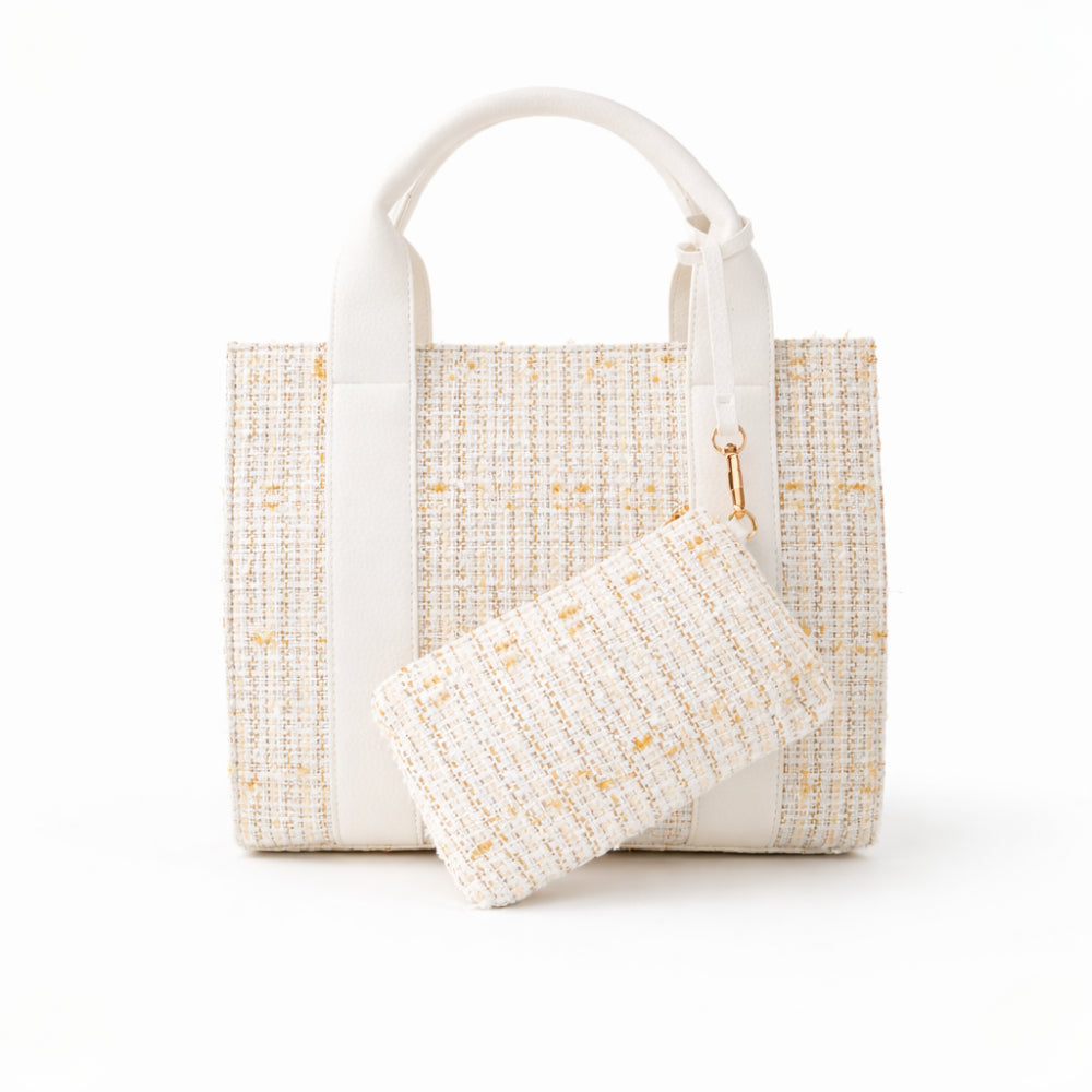 K&Co. Petal Series Boucle Mini Tote Bag with Pouch  - BEIGE
