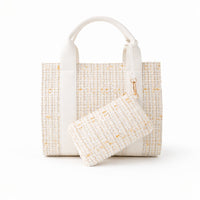K&Co. Petal Series Boucle Mini Tote Bag with Pouch  - BEIGE