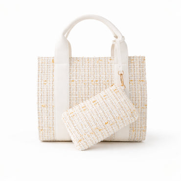 K&Co. Petal Series Boucle Mini Tote Bag with Pouch  - BEIGE